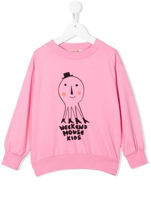 Weekend House Kids. logo-print long-sleeve sweatshirt - Pink