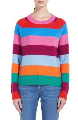 Weekend Max Mara Cosimo Colorblock Stripe Cashmere Sweater in Tangerine