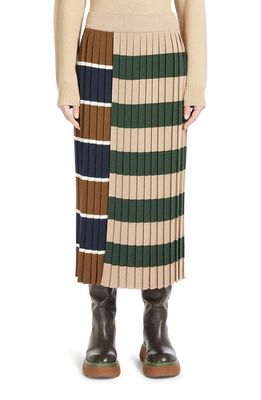 Weekend Max Mara Gabriel Pleated Wool Blend Knit Skirt in Beige