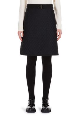 Weekend Max Mara Giugno Quilted Jersey A-Line Skirt in Black