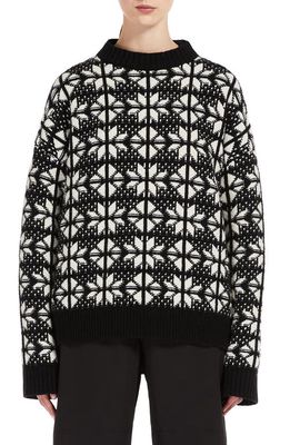 Weekend Max Mara Golden Snowflake Virgin Wool Sweater in Black
