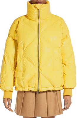 Weekend Max Mara Kurt Water Repellent Convertible Sleeve Down Puffer Jacket in Yellow