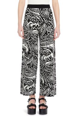 Weekend Max Mara Lince Wide Leg Knit Pants in Black/White
