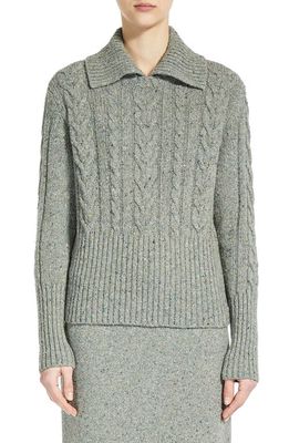 Weekend Max Mara Savio Wool Blend Cable Sweater in Medium Grey