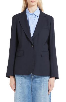 Weekend Max Mara Valda Virgin Wool Blazer in Navy