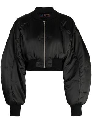 Weinsanto logo-embroidered cropped bomber jacket - Black