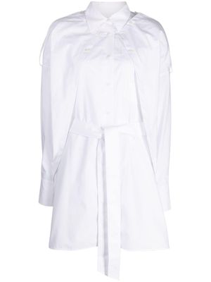 Weinsanto panelled belted poplin shirt - White