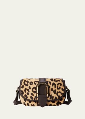 Welington Leopard Calf Hair Shoulder Bag