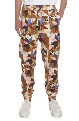 WELL KNOWN Boerum Place Stretch Cotton Joggers in Brown Multi