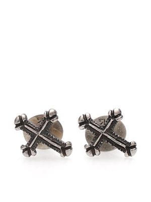 WERKSTATT:MÜNCHEN cross-pendant stud earrings - Silver