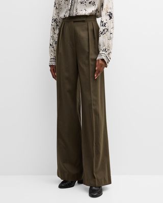 Werther Pleated Wool Trousers