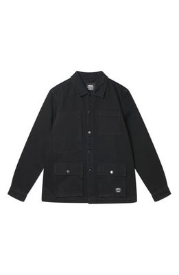 WeSC Denim Button-Up Chore Jacket in Stay Black