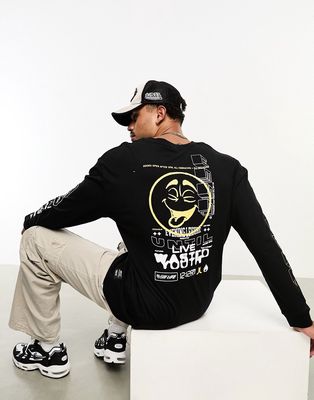 WESC long sleeve t-shirt with print in black