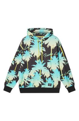 WeSC Mike Paradise Palm Trees Hoodie in Safety Yellow