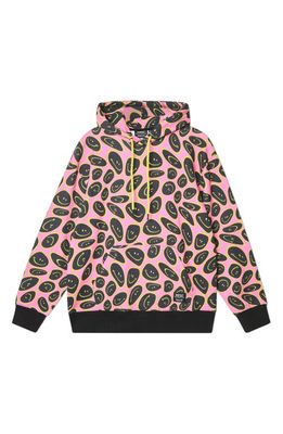 WeSC Mike Trippy Smiley Hoodie in Pink Assorted