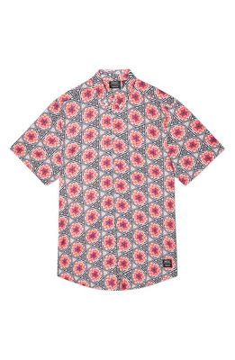 WeSC Oden Kaleidoscope Floral Short Sleeve Button-Down Shirt in Orange Multi