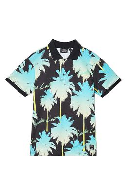 WeSC Paradise Lost Polo in Safety Yellow/teal Palms