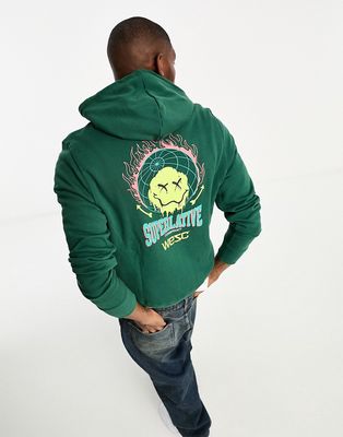 WESC printed hoodie in green