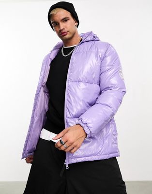 WESC puffer jacket in purple