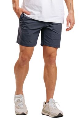 Western Rise Evolution Hybrid Nylon Stretch Twill Chino Shorts in Blue Grey