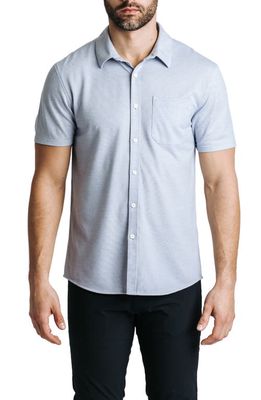 Western Rise Limitless Short Sleeve Merino Wool Blend Button-Up Shirt in Glacier