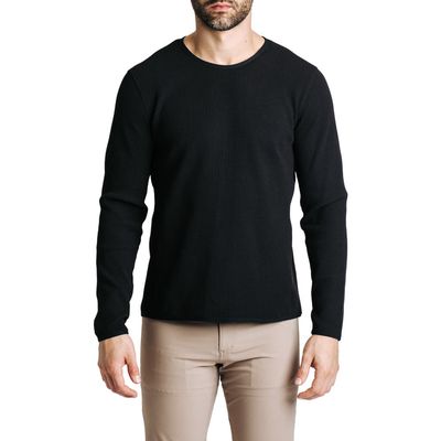 Western Rise Venture Waffle Performance Crewneck Sweatshirt in Black 