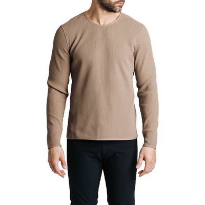 Western Rise Venture Waffle Performance Crewneck Sweatshirt in Sand 