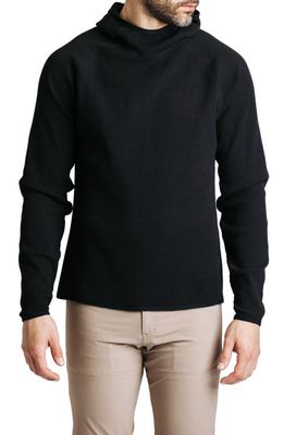 Western Rise Venture Waffle Performance Pullover Hoodie in Black