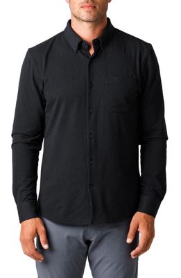 Western Rise X Performance Cotton Blend Button-Down Shirt in Black