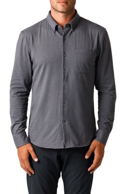 Western Rise X Performance Cotton Blend Button-Down Shirt in Concrete 