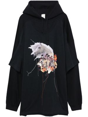 WESTFALL abstract-print cotton hoodie - Black