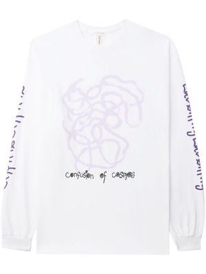 WESTFALL Confusion of Cosmos long-sleeved T-shirt - White