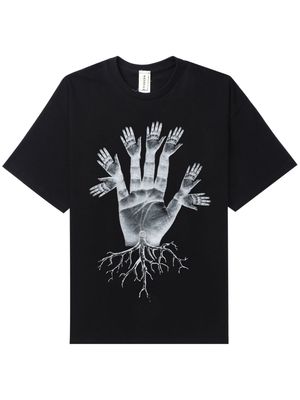 WESTFALL Earth Hand graphic-print cotton t-shirt - Black