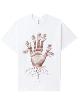 WESTFALL Earth Hand graphic-print cotton t-shirt - White