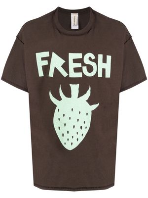 WESTFALL Fresh strawberry-print cotton T-shirt - Brown