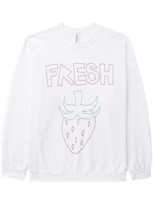 WESTFALL fruit-print long-sleeve sweatshirt - White