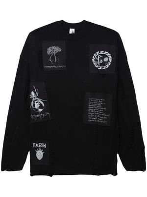 WESTFALL graphic-patches distressed cotton sweatshirt - Black