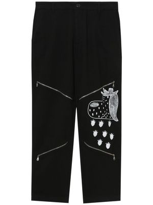 WESTFALL graphic-print cotton trousers - Black