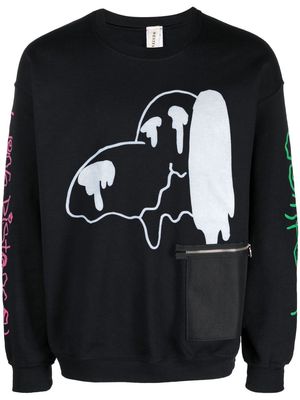 WESTFALL graphic-print ribbed sweatshirt - Black