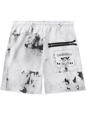 WESTFALL tie-dye cotton-blend track shorts - White