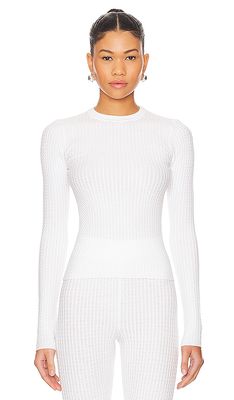 WeWoreWhat Cable Knit Long Sleeve Top in Ivory
