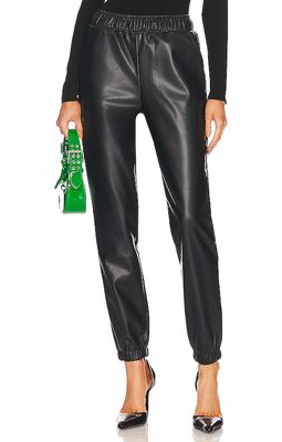 WeWoreWhat Faux Leather Jogger in Black
