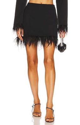 WeWoreWhat Feather Mini Skirt in Black