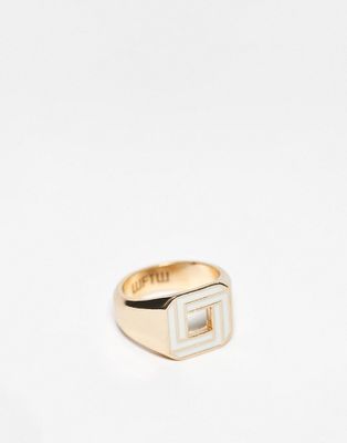 WFTW Spectrum square signet ring in gold