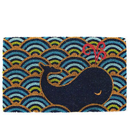 Whale Natural Coir Doormat with Nonslip Back