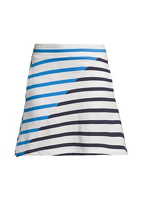 Whaler Two-Tone Stripe Cotton Miniskirt