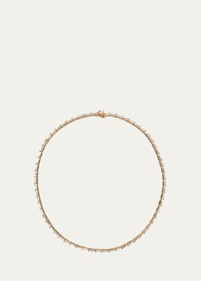 Wheat Riviere 20K Rose Gold Tapered Diamond Necklace