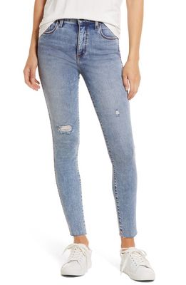 Whetherly Cooper High Waist Raw Hem Skinny Jeans in Med Los Angeles