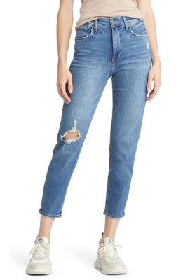Whetherly Everette Ripped High Waist Crop Mom Jeans in Medium Westwood