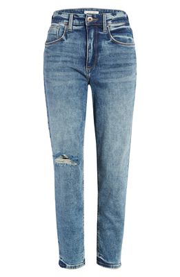 Whetherly Everette Ripped High Waist Mom Jeans in Dark Porto